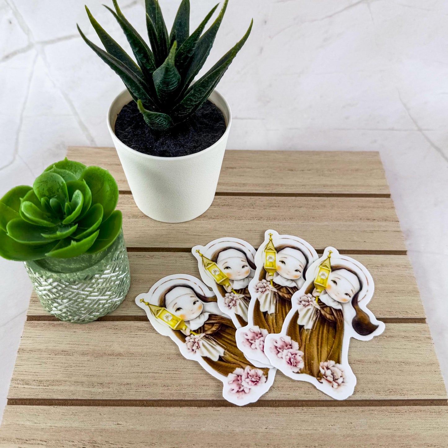 St Clare of Assisi Catholic Vinyl Sticker