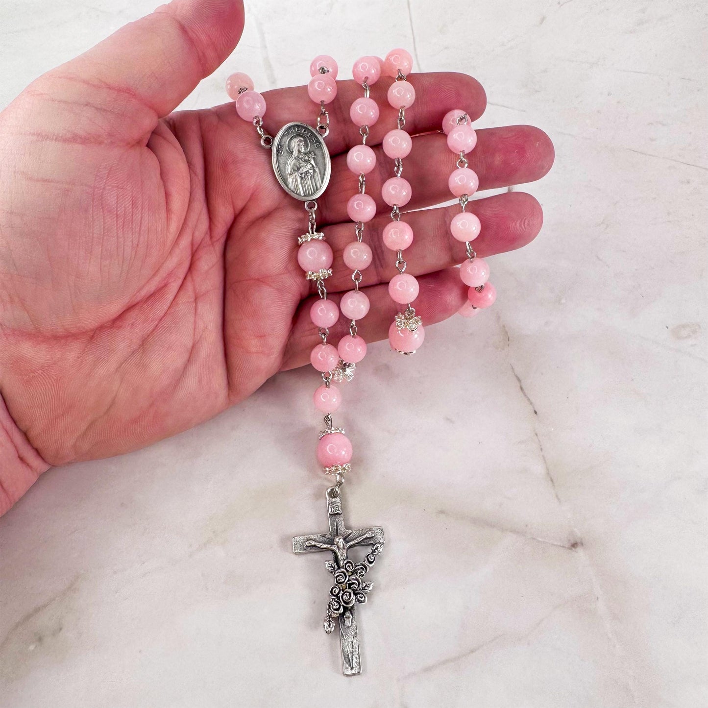 Saint Therese of Lisieux Devotional Rosary with 3rd Class Relic