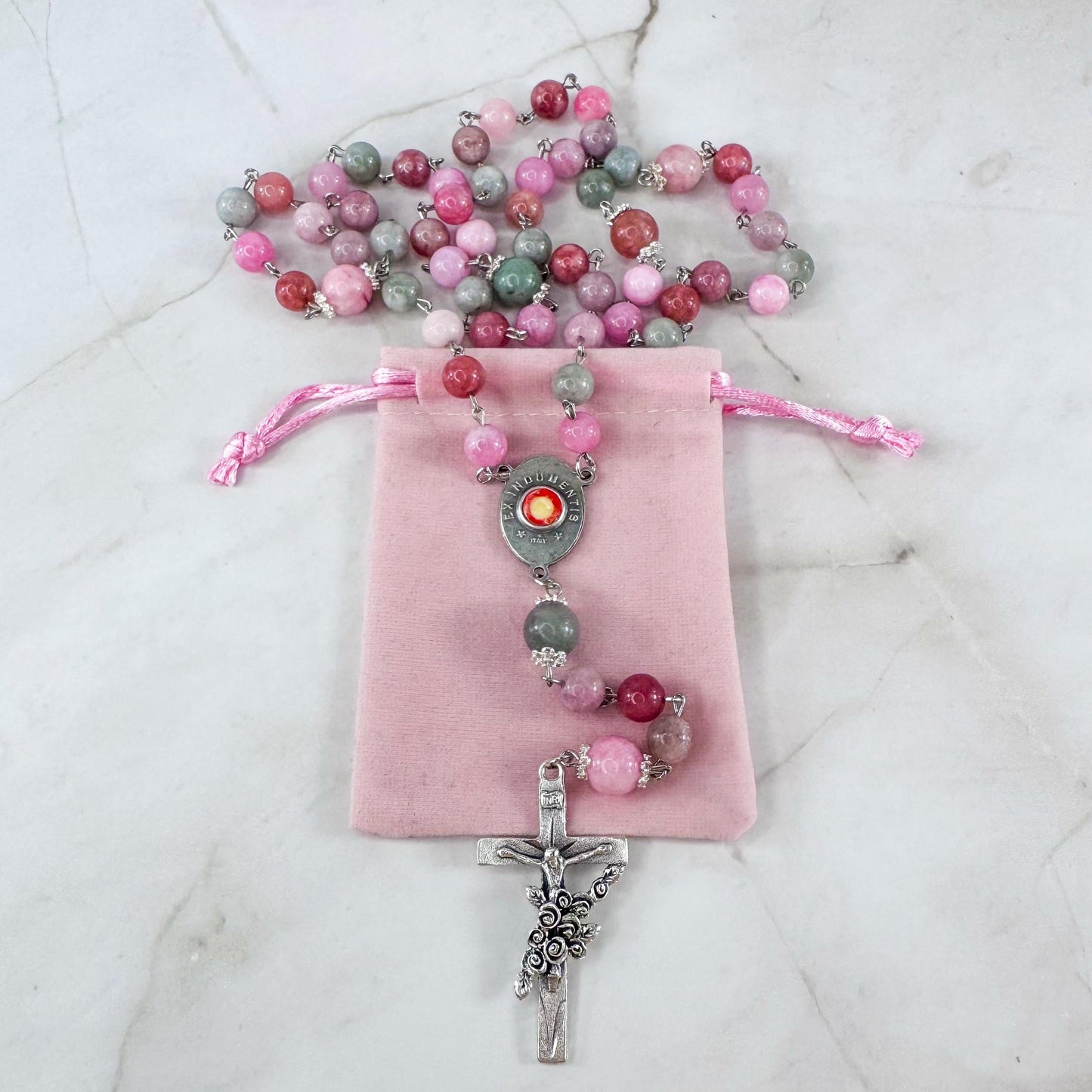 St. Thérèse of Lisieux Devotional Rosary with a 3rd class relic