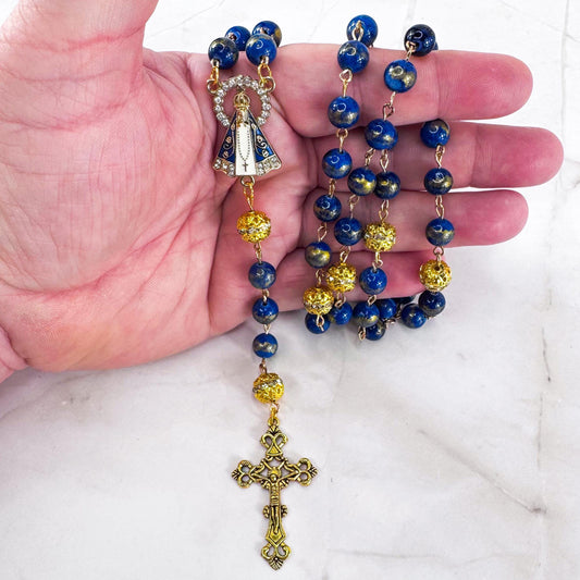 Our Lady of Aparecida Lapis Lazuli Beaded Rosary