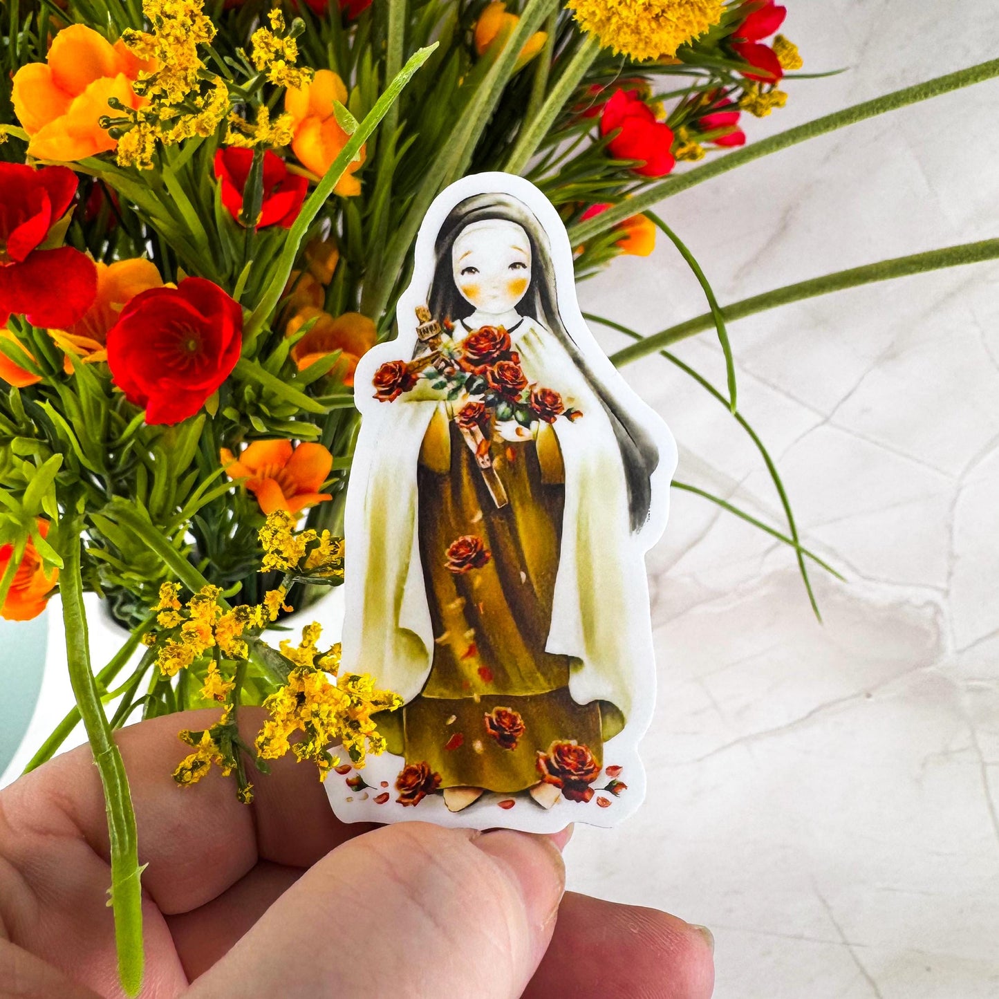 St Therese of Lisieux Vinyl Sticker