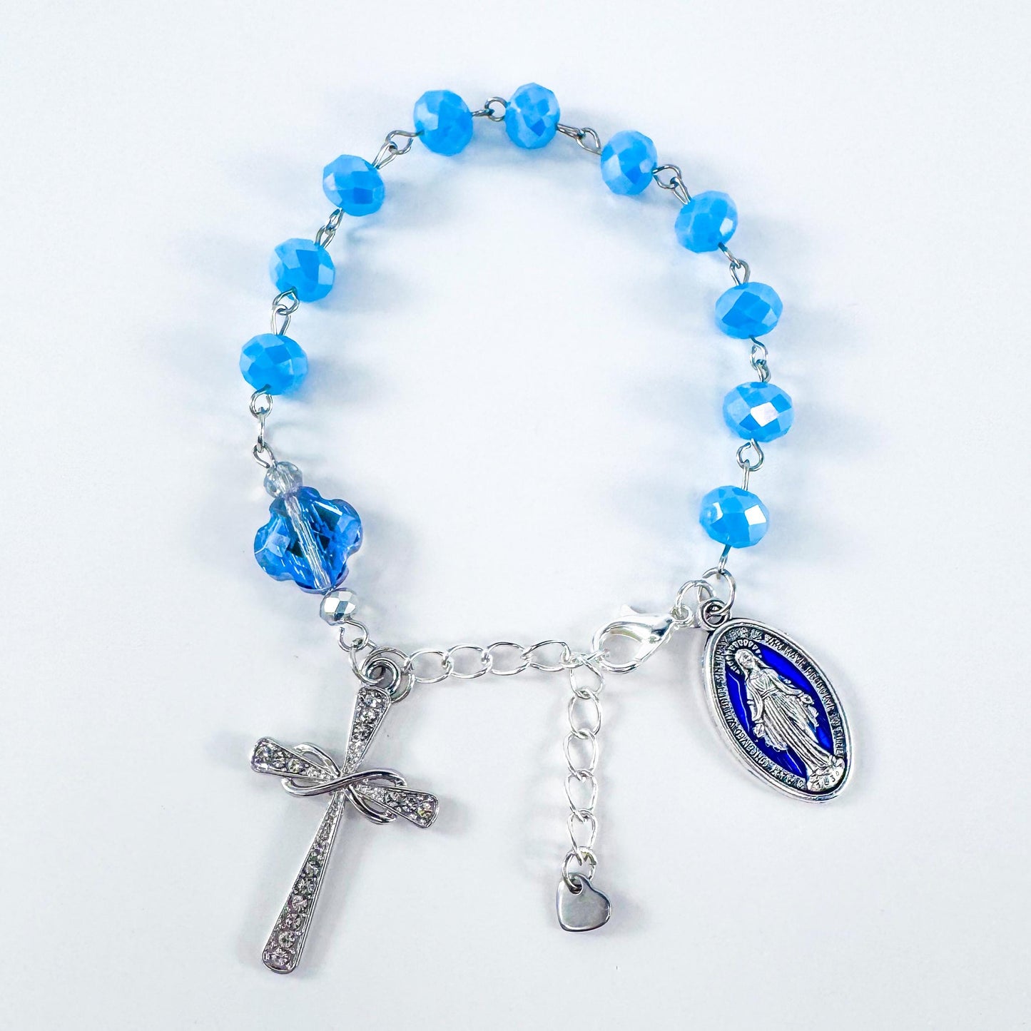 Our Lady of Grace Miraculous Medal Pocket Rosary Bracelet