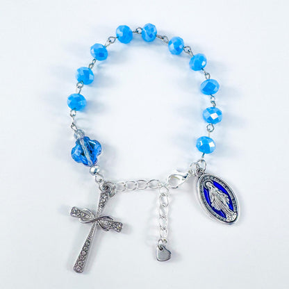 Our Lady of Grace Miraculous Medal Pocket Rosary Bracelet