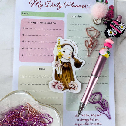 St Clare of Assisi Catholic Vinyl Sticker