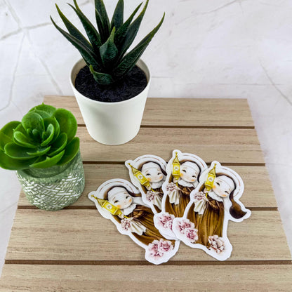 St Clare of Assisi Catholic Vinyl Sticker