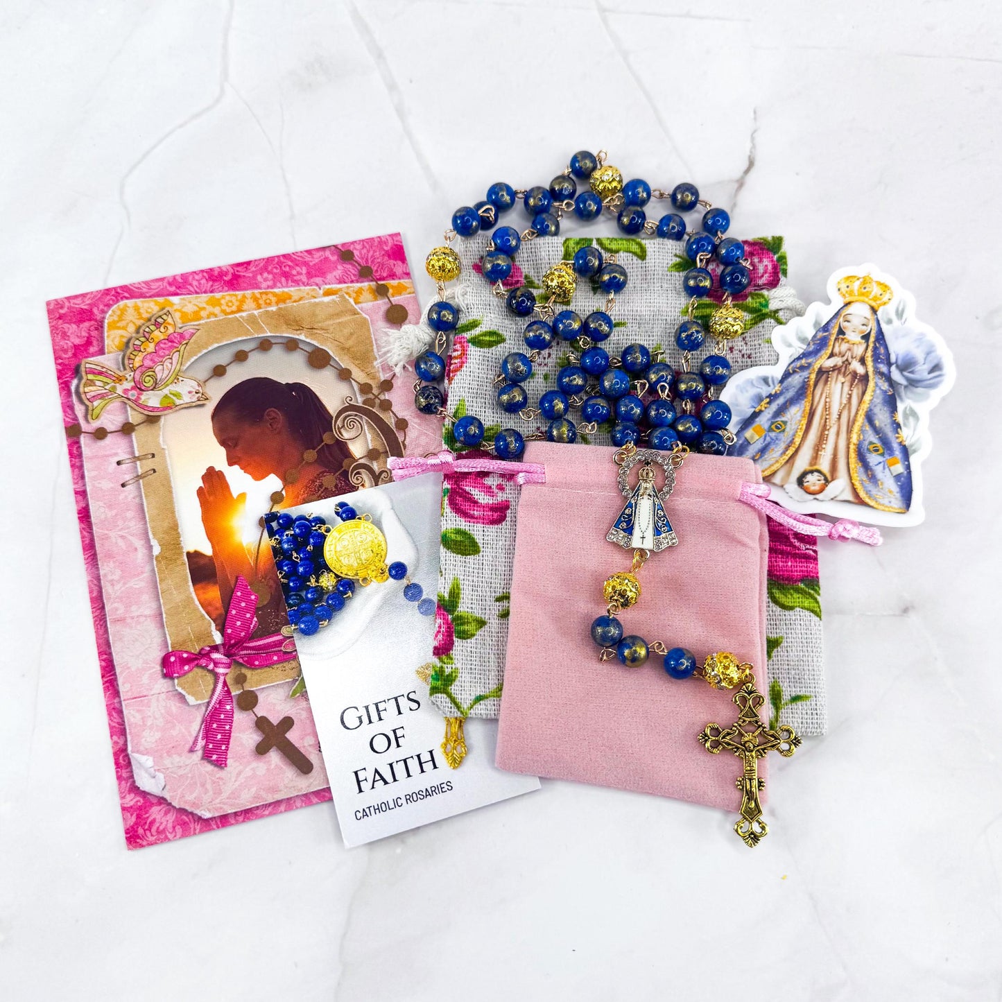 Our Lady of Aparecida Lapis Lazuli Beaded Rosary