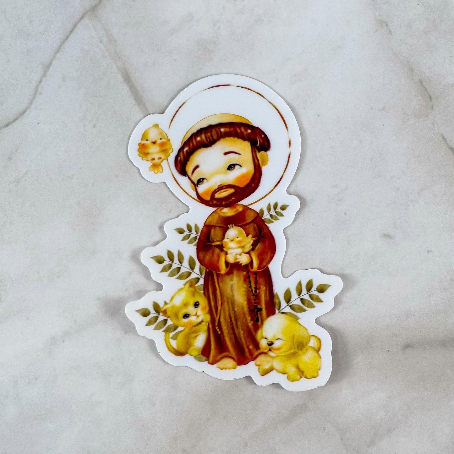 St Francis of Assisi Catholic Vinyl Sticker