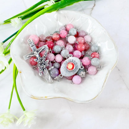 St. Thérèse of Lisieux Devotional Rosary with a 3rd class relic