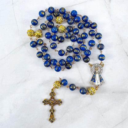 Our Lady of Aparecida Lapis Lazuli Beaded Rosary