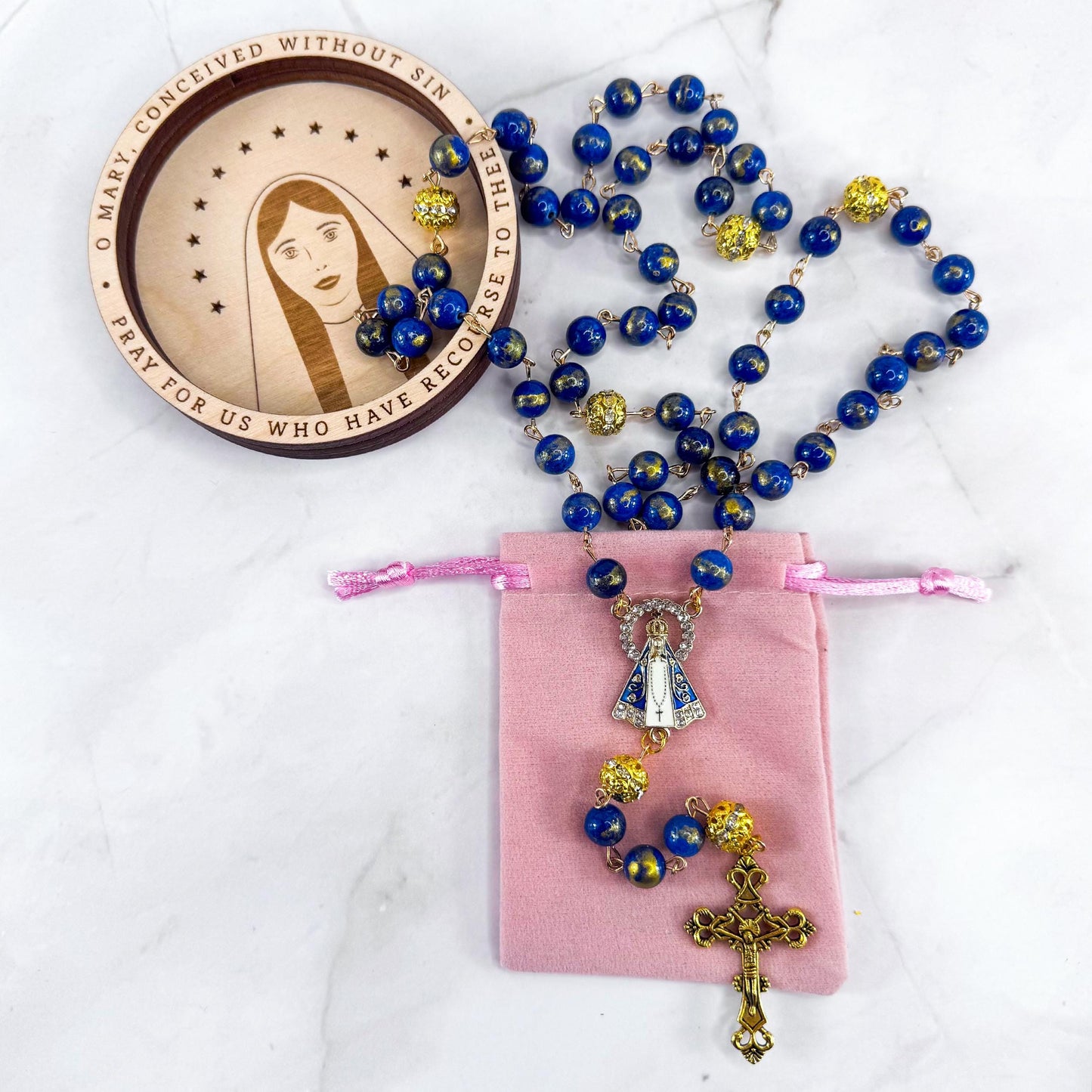 Our Lady of Aparecida Lapis Lazuli Beaded Rosary