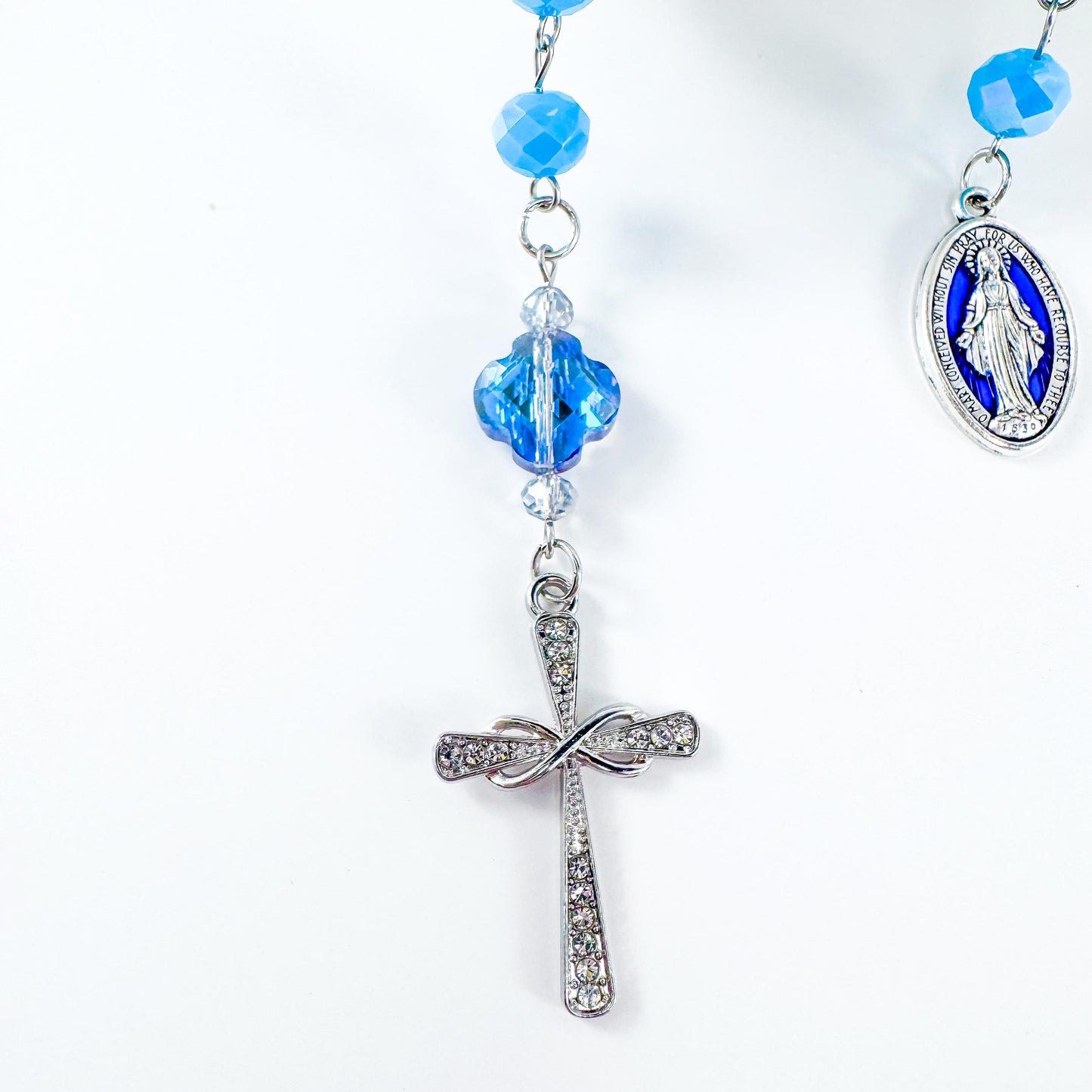 Our Lady of Grace Miraculous Medal Pocket Rosary Bracelet