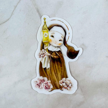 St Clare of Assisi Catholic Vinyl Sticker