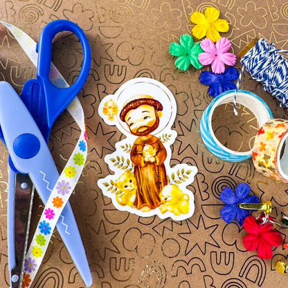 St Francis of Assisi Catholic Vinyl Sticker