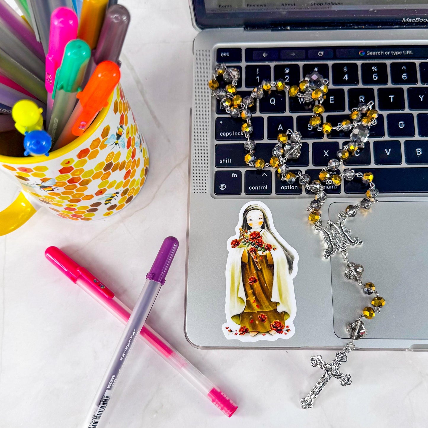 St Therese of Lisieux Vinyl Sticker