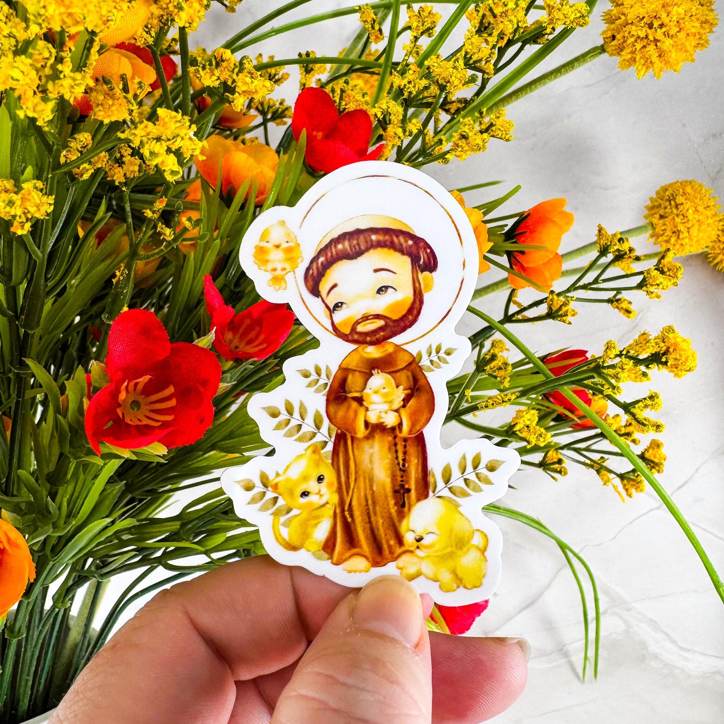 St Francis of Assisi Catholic Vinyl Sticker