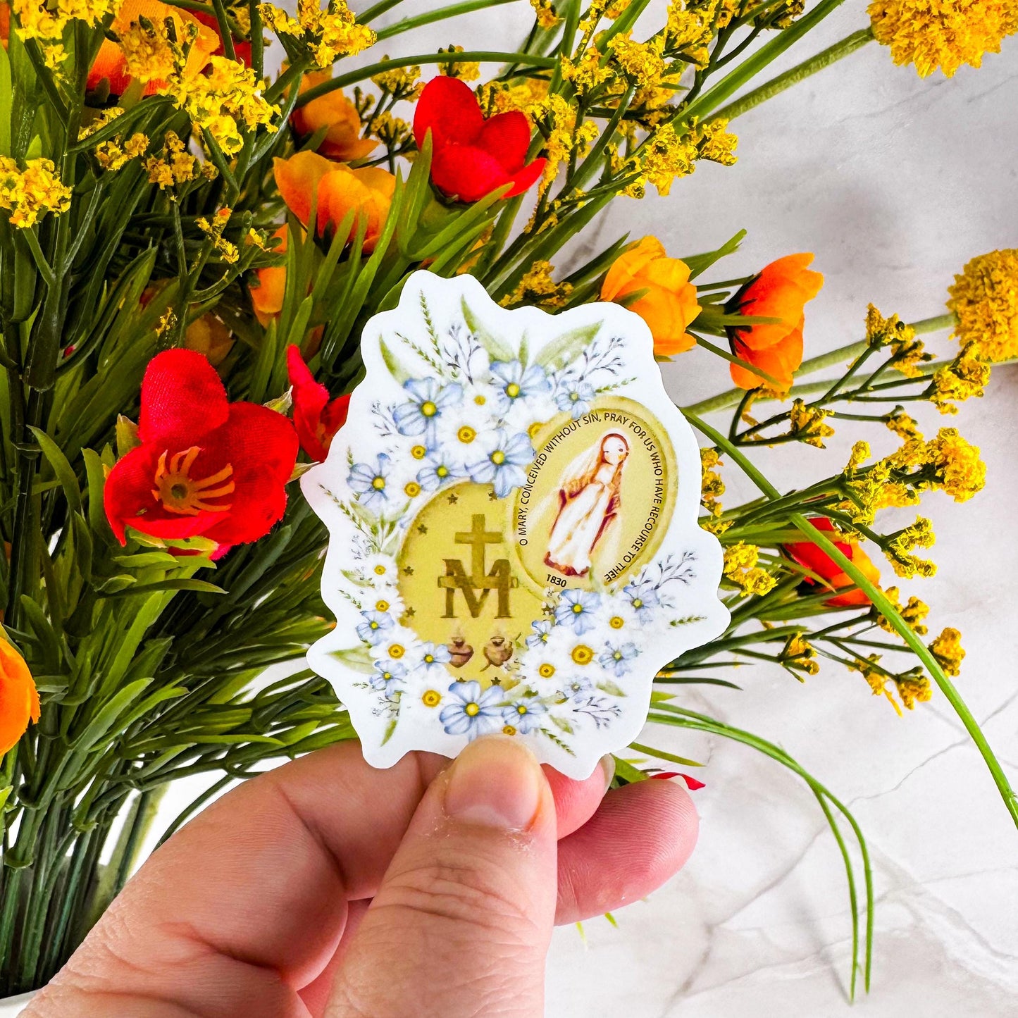 The Miraculous Medal Catholic Vinyl Sticker