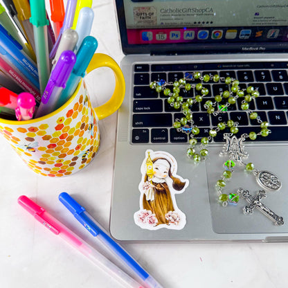 St Clare of Assisi Catholic Vinyl Sticker