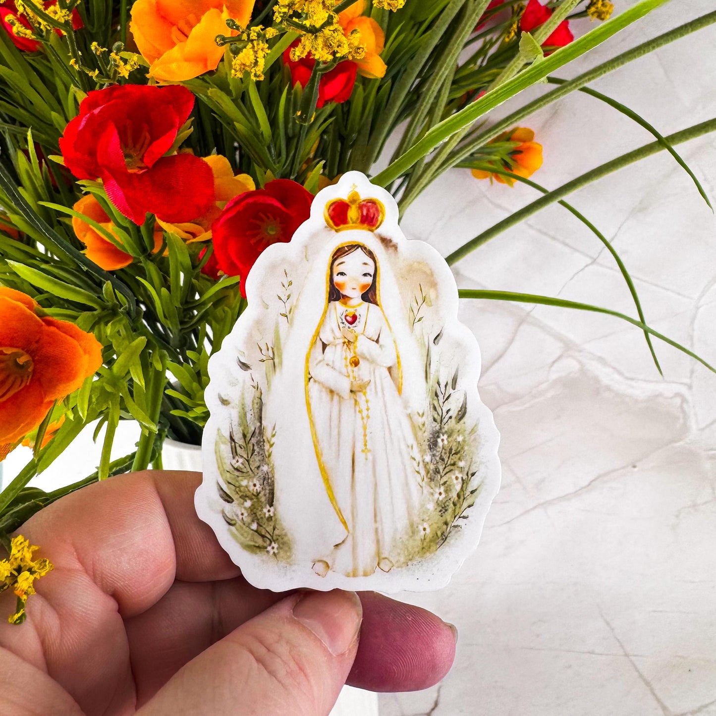 Our Lady of Fatima Catholic Vinyl Sticker