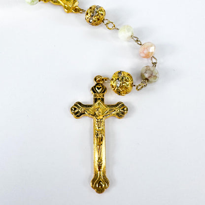 Our Lady of Peace Rosary in Pastel Crystal Beads