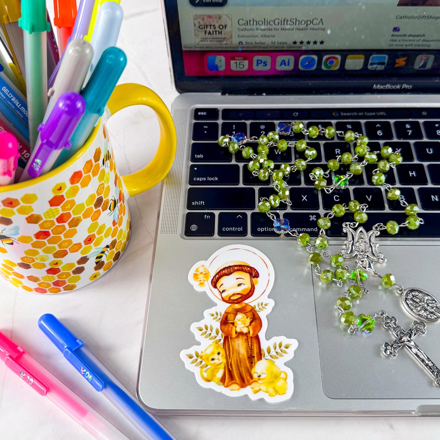 St Francis of Assisi Catholic Vinyl Sticker