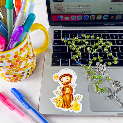 St Francis of Assisi Catholic Vinyl Sticker