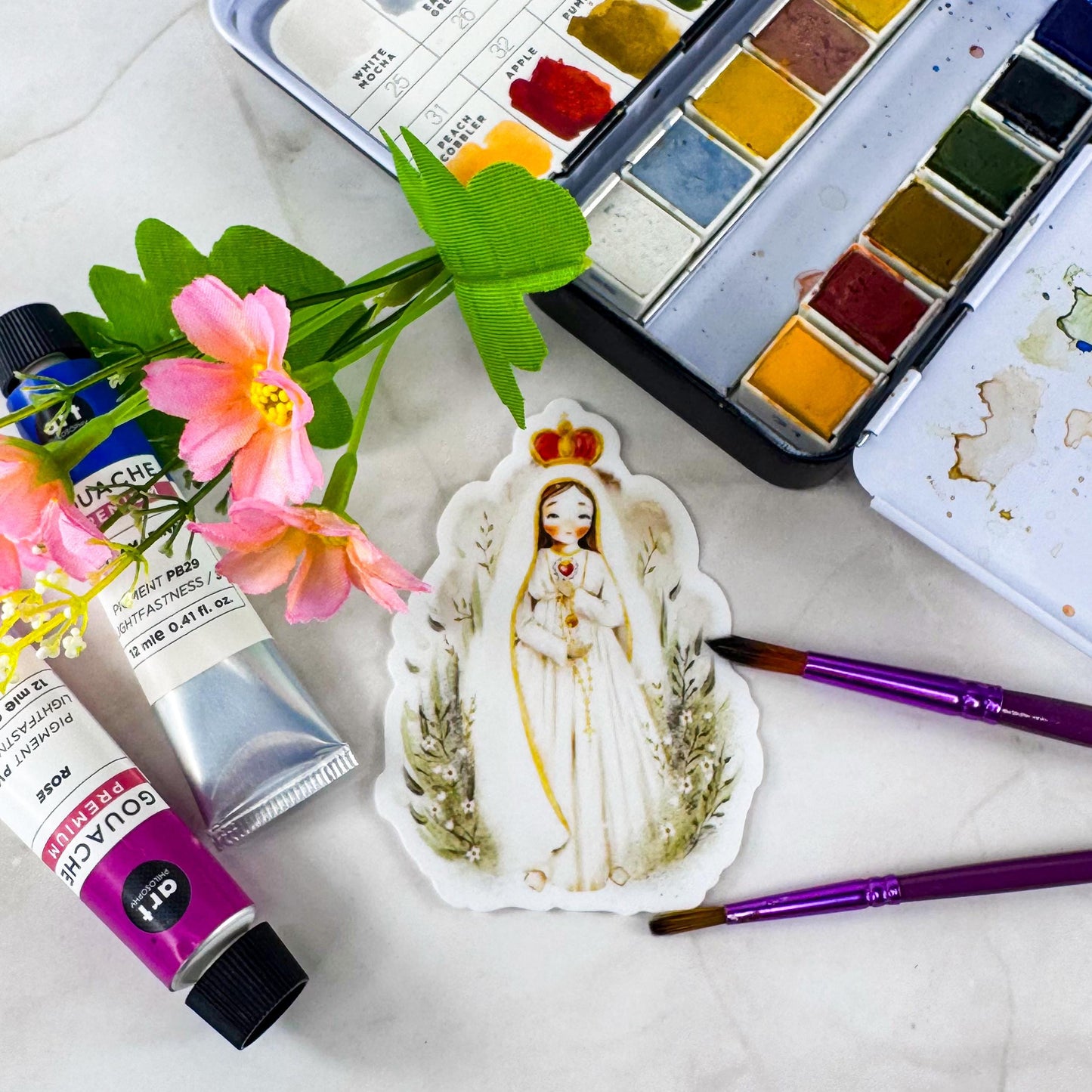 Our Lady of Fatima Catholic Vinyl Sticker