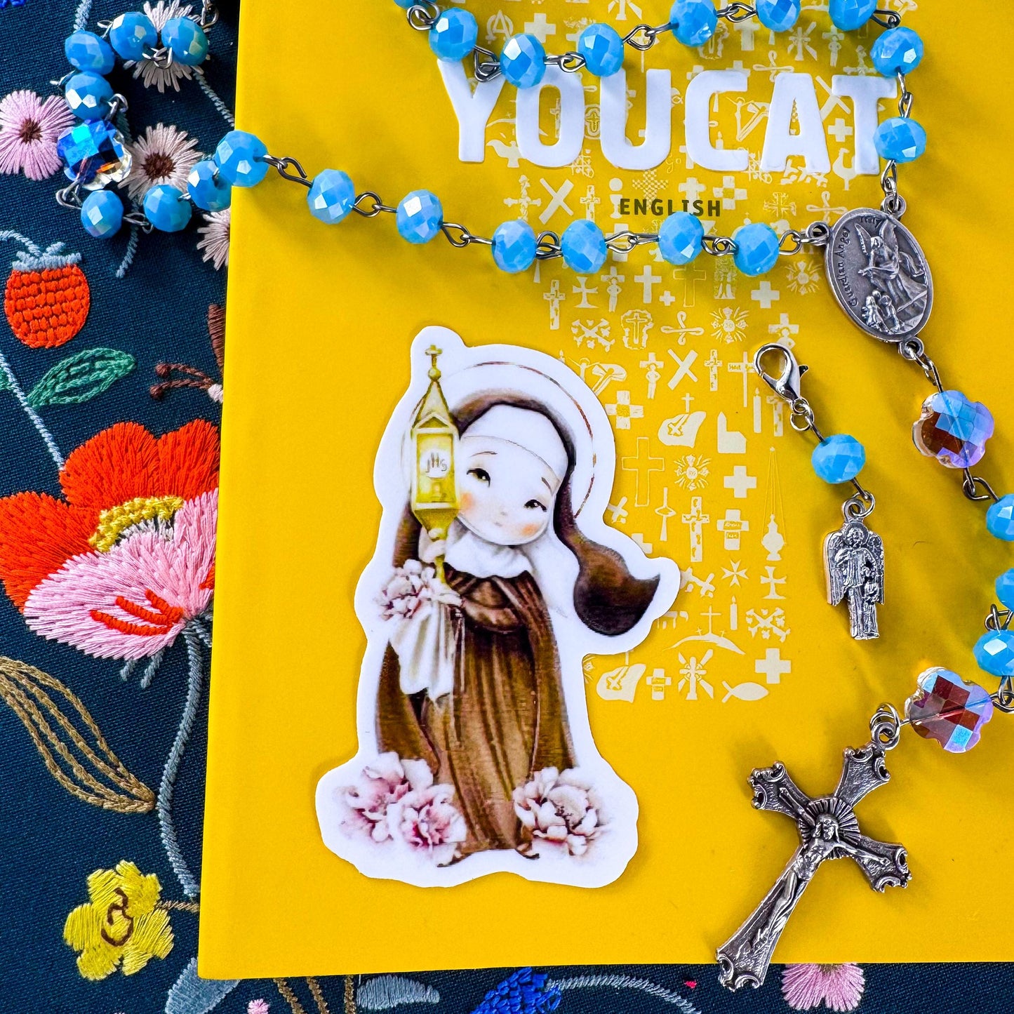 St Clare of Assisi Catholic Vinyl Sticker