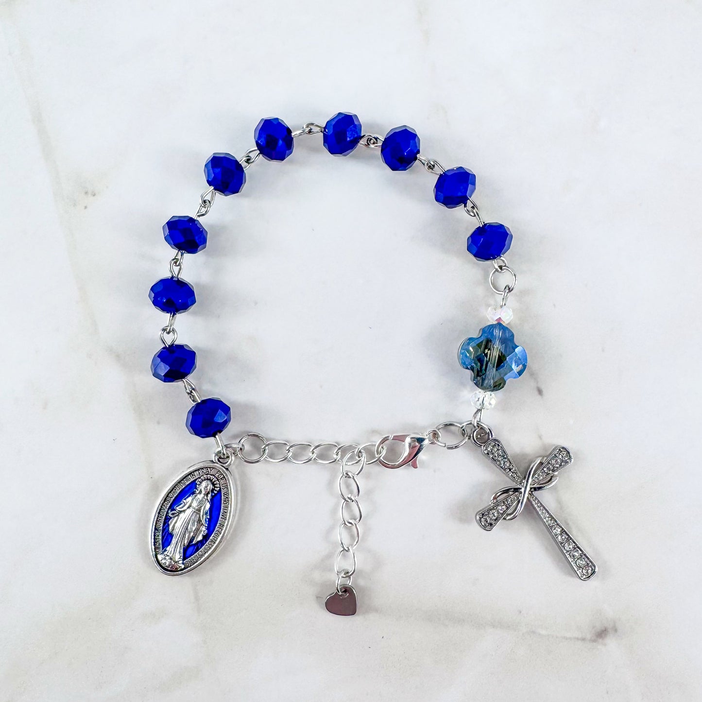 Our Lady of Grace Miraculous Medal Pocket Rosary Bracelet